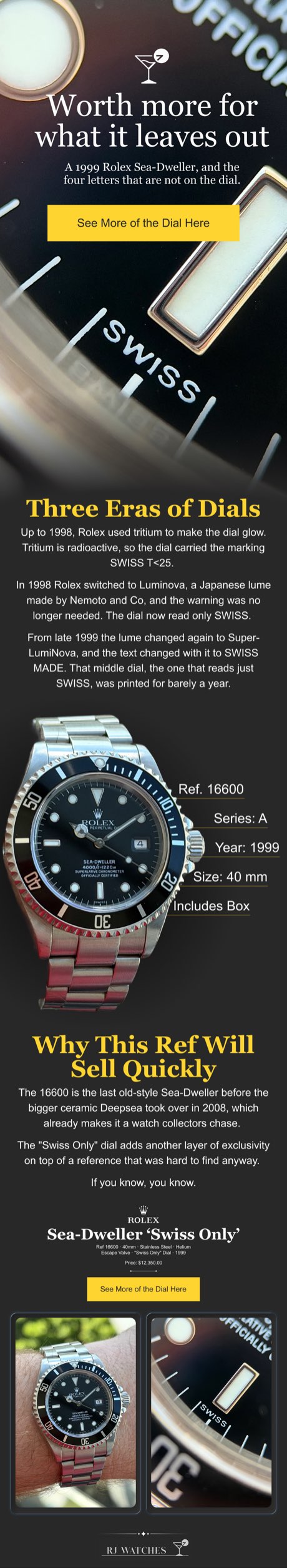 RJ Watches — Swiss Dial